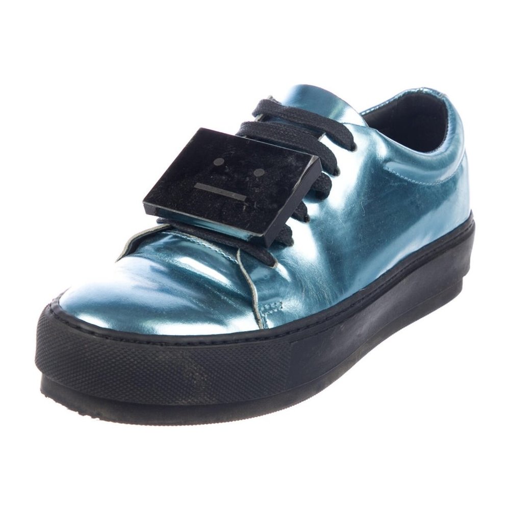 acne metallic smiley sneakers size 6